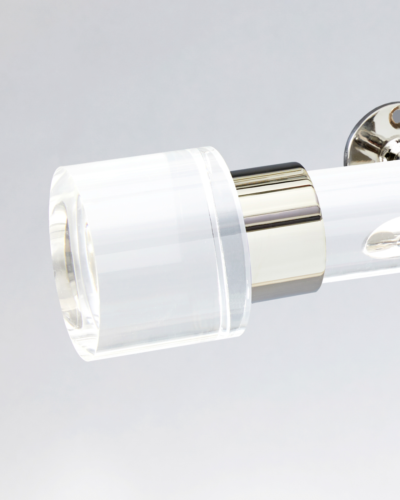 Clear Cylinder Lucite Curtain Rod Finial | Drapery Hardware | Luxholdups