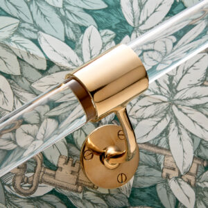 1.5 DIA Lucite Handrail Clear Polished Brass